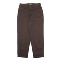 RIDERS Womens Cotton Brown Regular Tapered Lines Trousers W30 L28 Casual