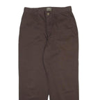RIDERS Womens Cotton Brown Regular Tapered Lines Trousers W30 L28 Casual