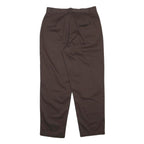 RIDERS Womens Cotton Brown Regular Tapered Lines Trousers W30 L28 Casual