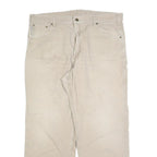 CARHARTT Mens Cotton Blend Beige Relaxed Straight Trousers W40 L32 Workwear Zip