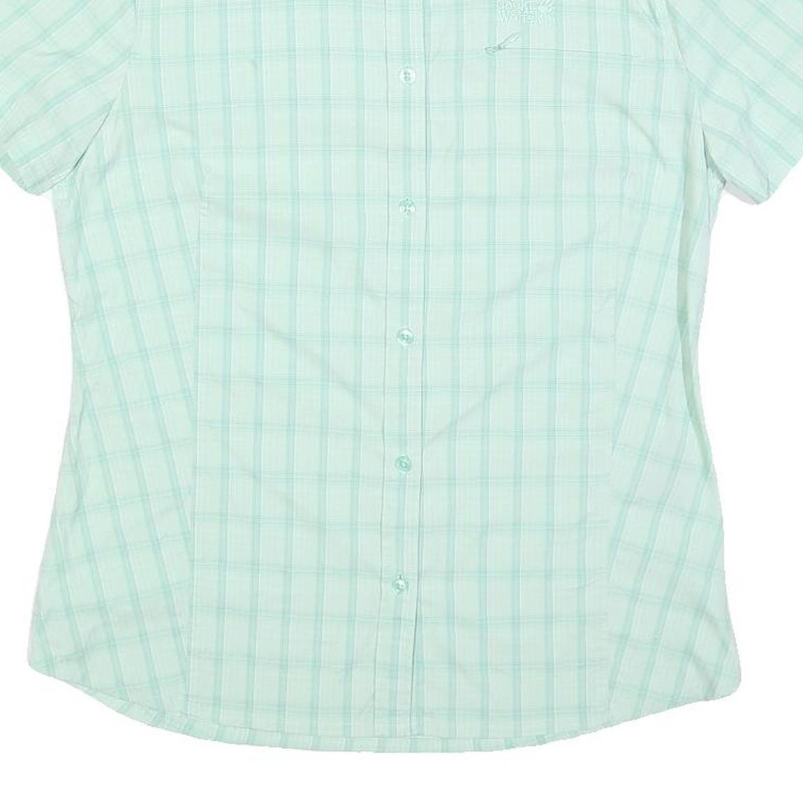 JACK WOLFSKIN Womens Blue Shirt UK 12 Short Sleeve Polyester Blend Casual