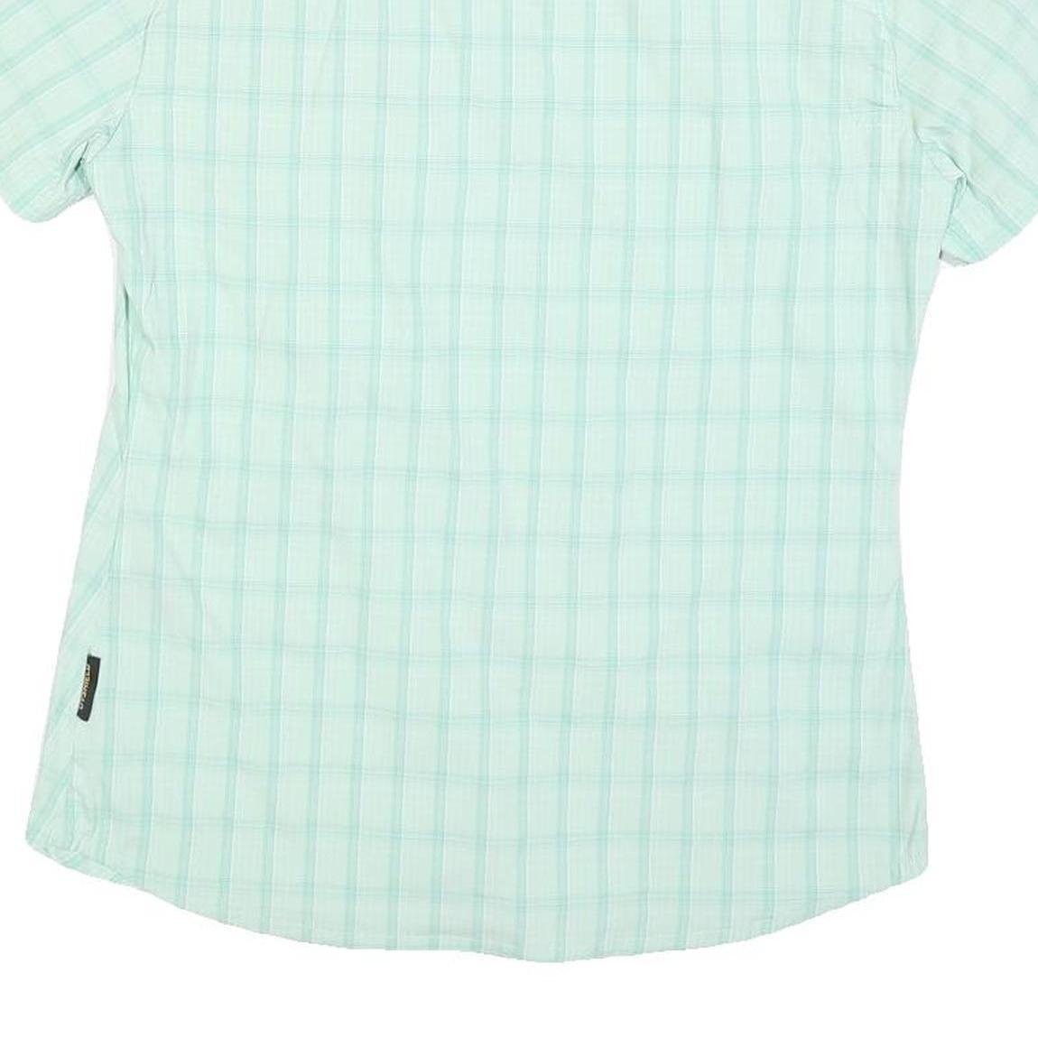 JACK WOLFSKIN Womens Blue Shirt UK 12 Short Sleeve Polyester Blend Casual