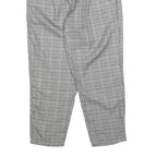 Womens Regular Check Grey Trousers W25 L25 Zip Closure Comfortable Fashion