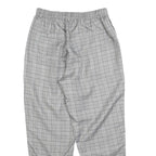 Womens Regular Check Grey Trousers W25 L25 Zip Closure Comfortable Fashion