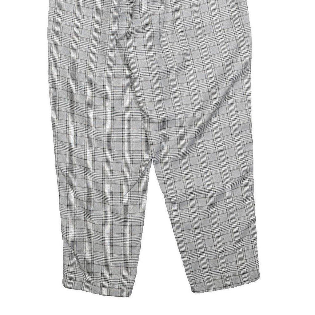 Womens Regular Check Grey Trousers W25 L25 Zip Closure Comfortable Fashion