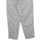 Womens Regular Check Grey Trousers W25 L25 Zip Closure Comfortable Fashion