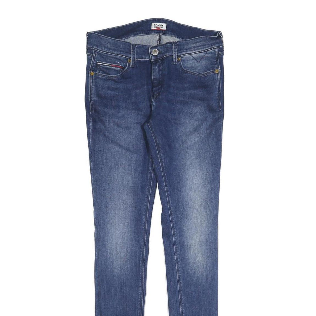 TOMMY JEANS Womens Slim Blue Denim Light Wash Jeans W31 L34 Stylish Comfortable