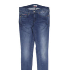 TOMMY JEANS Womens Slim Blue Denim Light Wash Jeans W31 L34 Stylish Comfortable