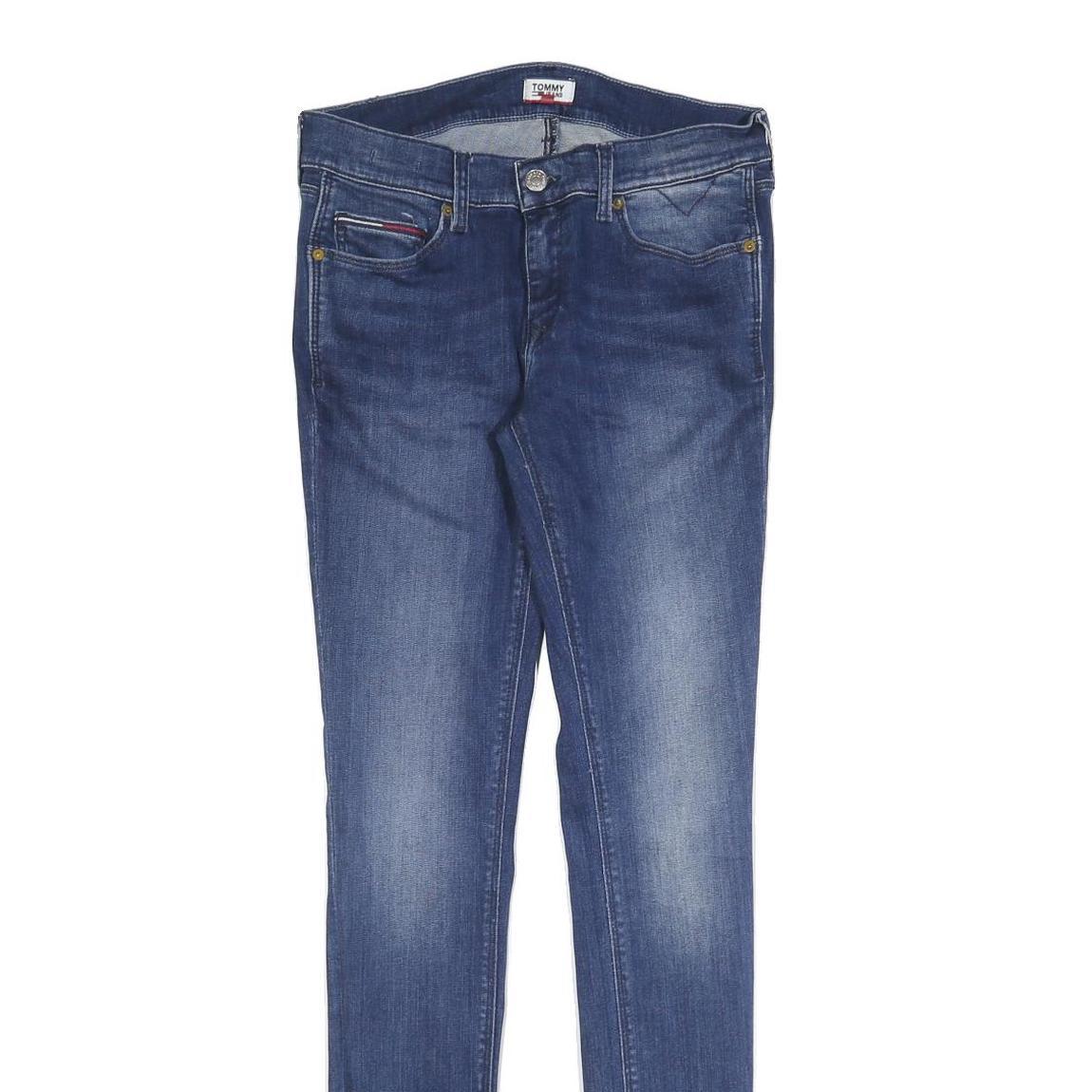 TOMMY JEANS Womens Slim Blue Denim Light Wash Jeans W31 L34 Stylish Comfortable