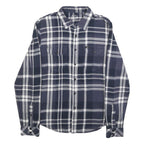 LEE Womens Blue White Check Shirt M Cotton Casual Button Up Long Sleeve