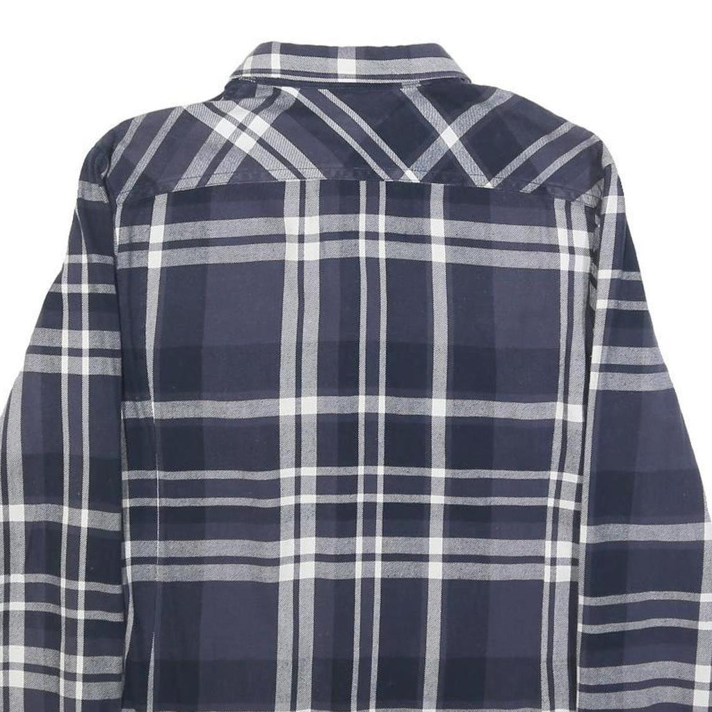 LEE Womens Blue White Check Shirt M Cotton Casual Button Up Long Sleeve