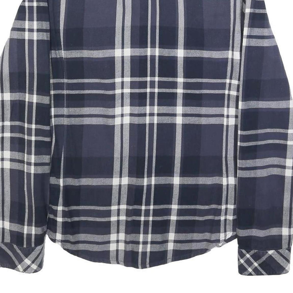 LEE Womens Blue White Check Shirt M Cotton Casual Button Up Long Sleeve