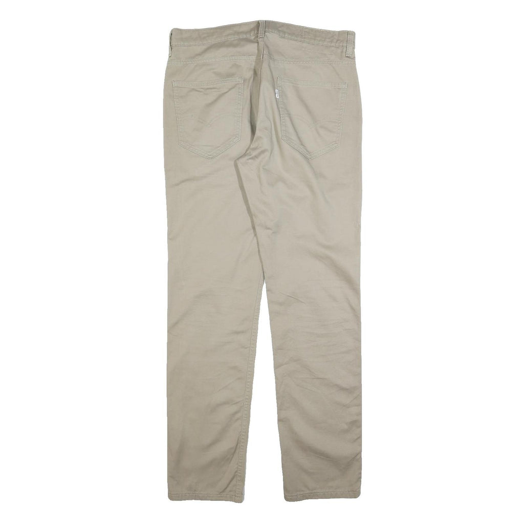 LEVI'S Mens Cotton Blend Beige Regular Straight Trousers W34 L34 Classic Fit