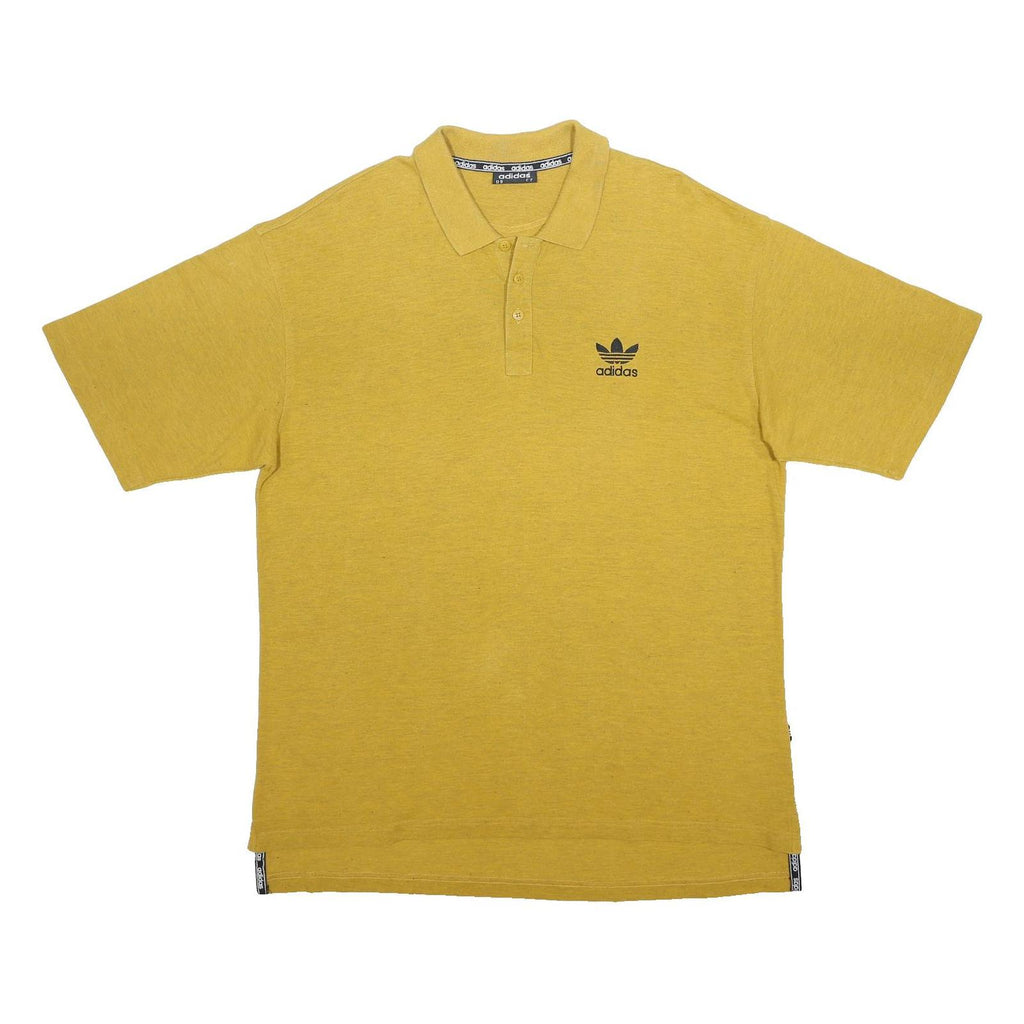 ADIDAS Mens Yellow Polo Shirt XL Cotton Blend Casual Basic Comfort