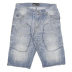 SMOG Mens Cotton Blend Blue Casual Shorts S W30 Denim Look Pockets