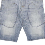 SMOG Mens Cotton Blend Blue Casual Shorts S W30 Denim Look Pockets