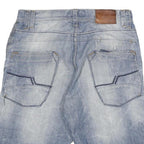 SMOG Mens Cotton Blend Blue Casual Shorts S W30 Denim Look Pockets