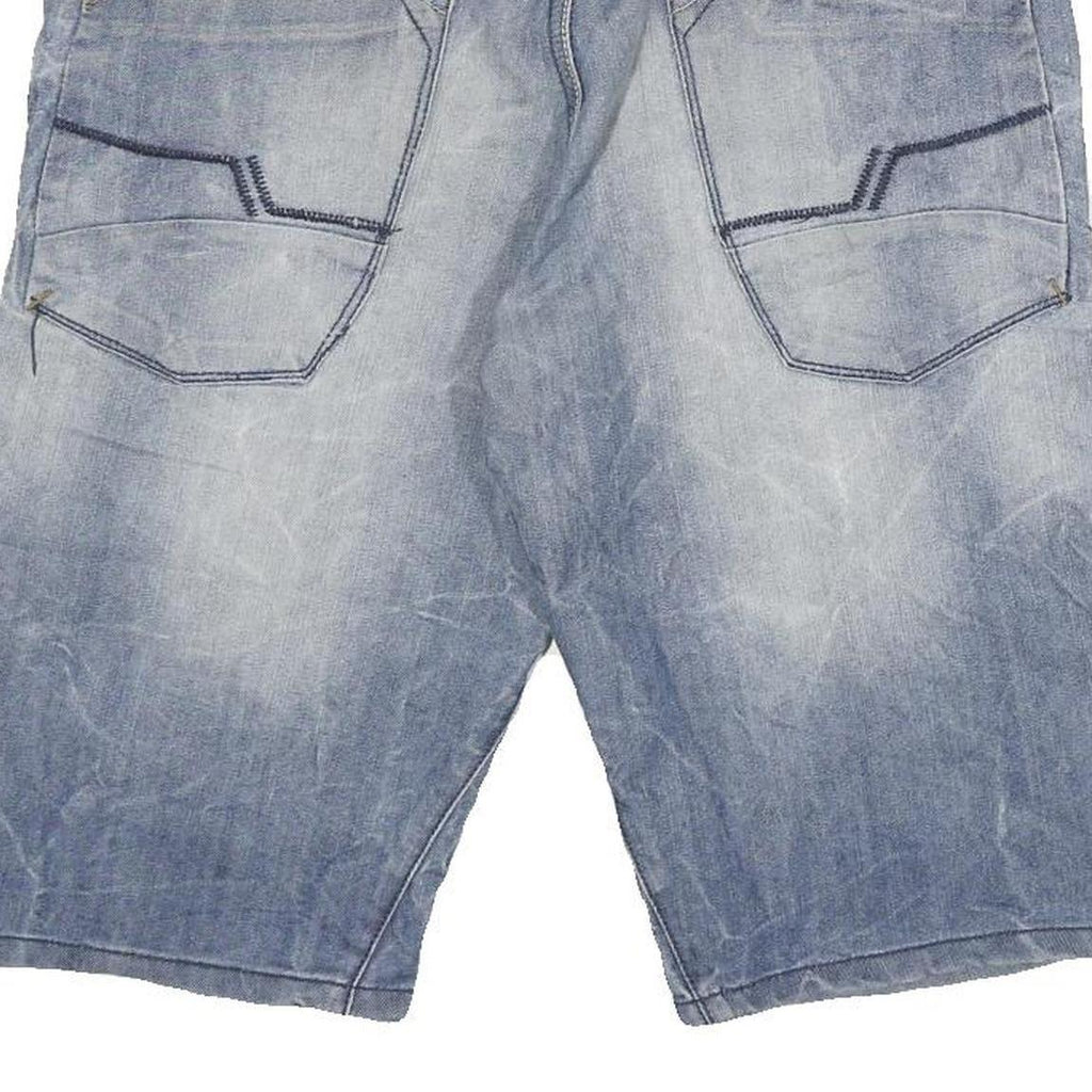 SMOG Mens Cotton Blend Blue Casual Shorts S W30 Denim Look Pockets