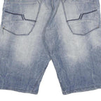 SMOG Mens Cotton Blend Blue Casual Shorts S W30 Denim Look Pockets