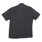 G-STAR Mens Black Pinstripe Shirt XL Cotton Blend Casual Short Sleeve Button