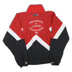 MEE Mens Red Black White Sports Team Jacket XL Polyester Blend Zip Closure