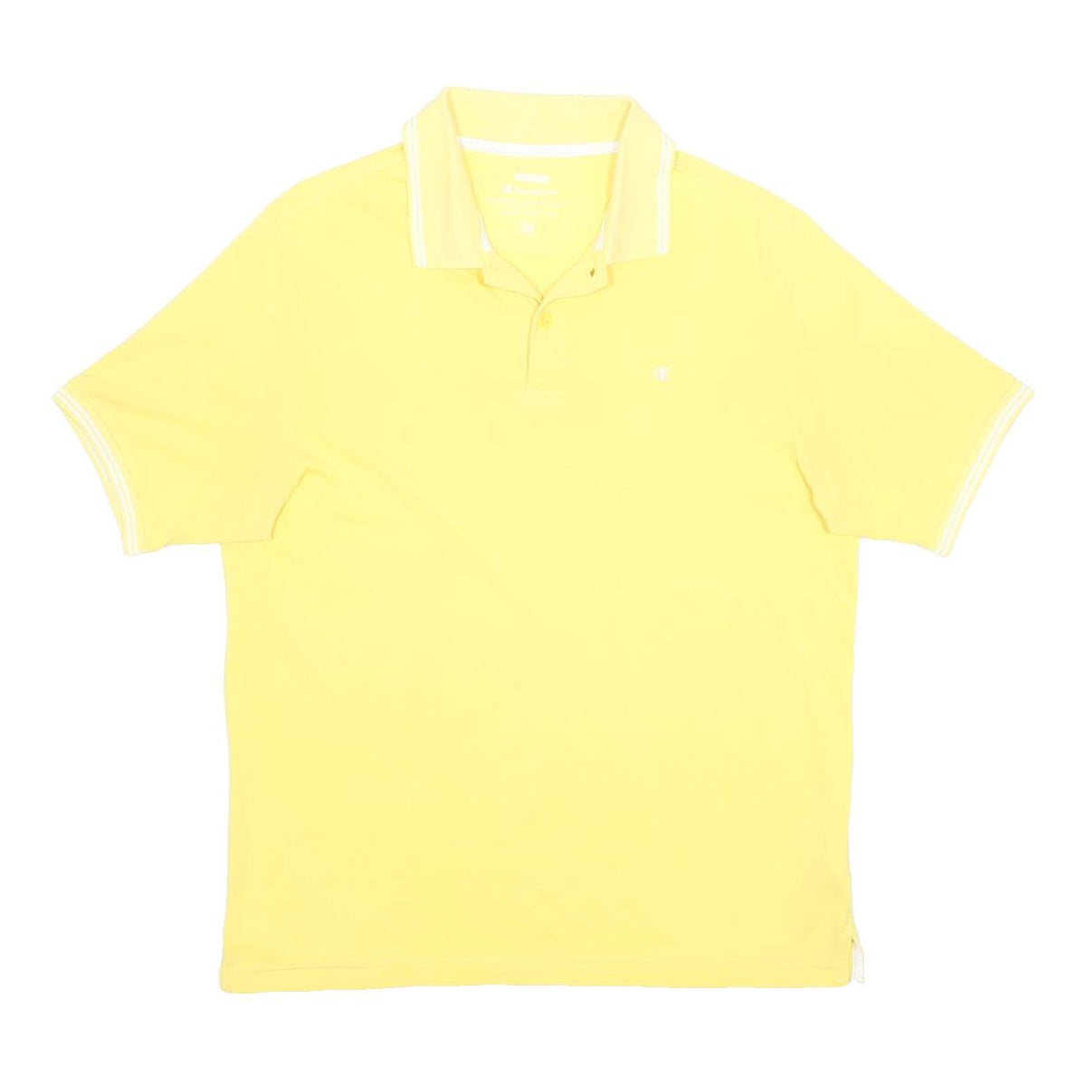 CHAMPION Mens Yellow Basic Short Sleeve Polo Shirt M Cotton Blend Casual