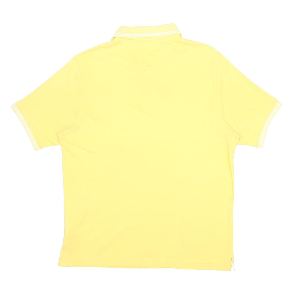 CHAMPION Mens Yellow Basic Short Sleeve Polo Shirt M Cotton Blend Casual