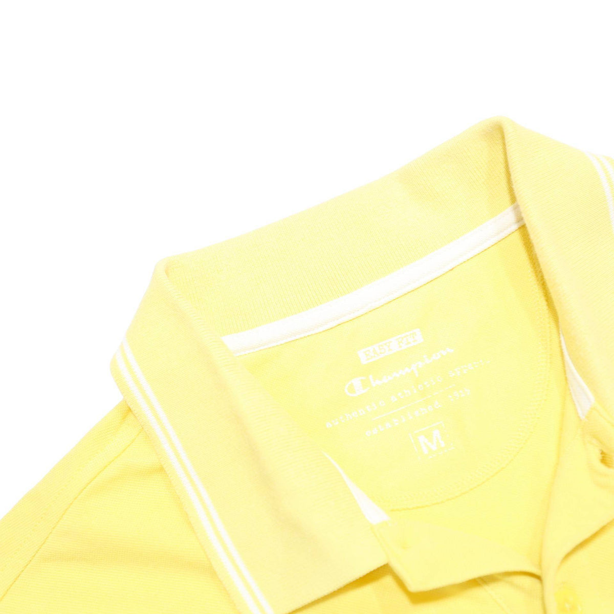 CHAMPION Mens Yellow Basic Short Sleeve Polo Shirt M Cotton Blend Casual