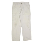 CARHARTT Mens Relaxed Beige Cotton Blend Cargo Trousers W36 L34 Workwear