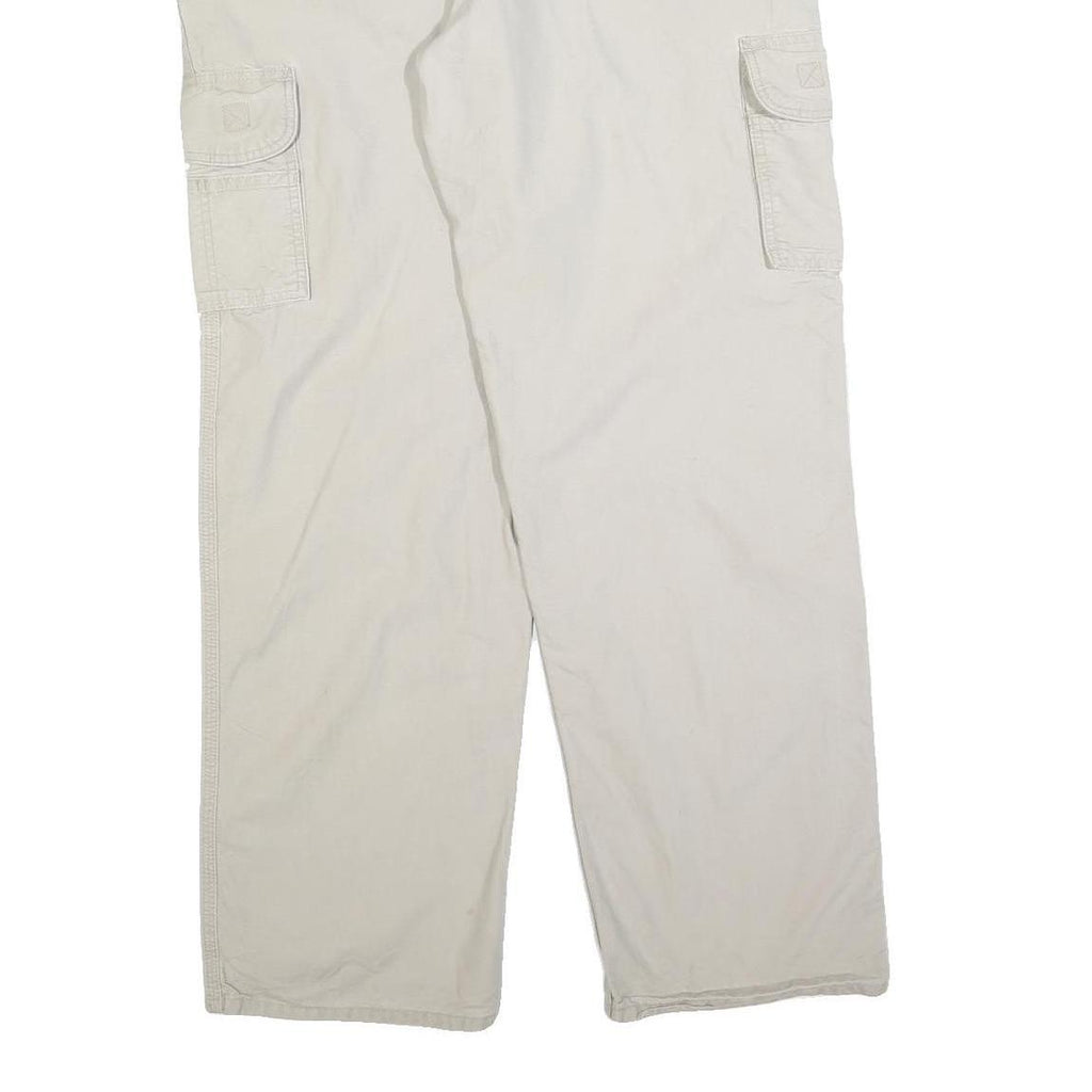 CARHARTT Mens Relaxed Beige Cotton Blend Cargo Trousers W36 L34 Workwear