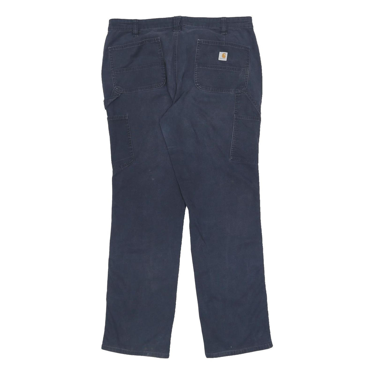 CARHARTT Womens Cotton Blend Navy Loose Straight Trousers W36 L32 Workwear