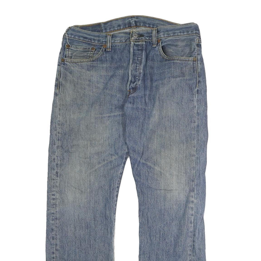LEVI'S 501 Mens Jeans Blue Regular Straight Denim Medium W35 L30 Classic Button