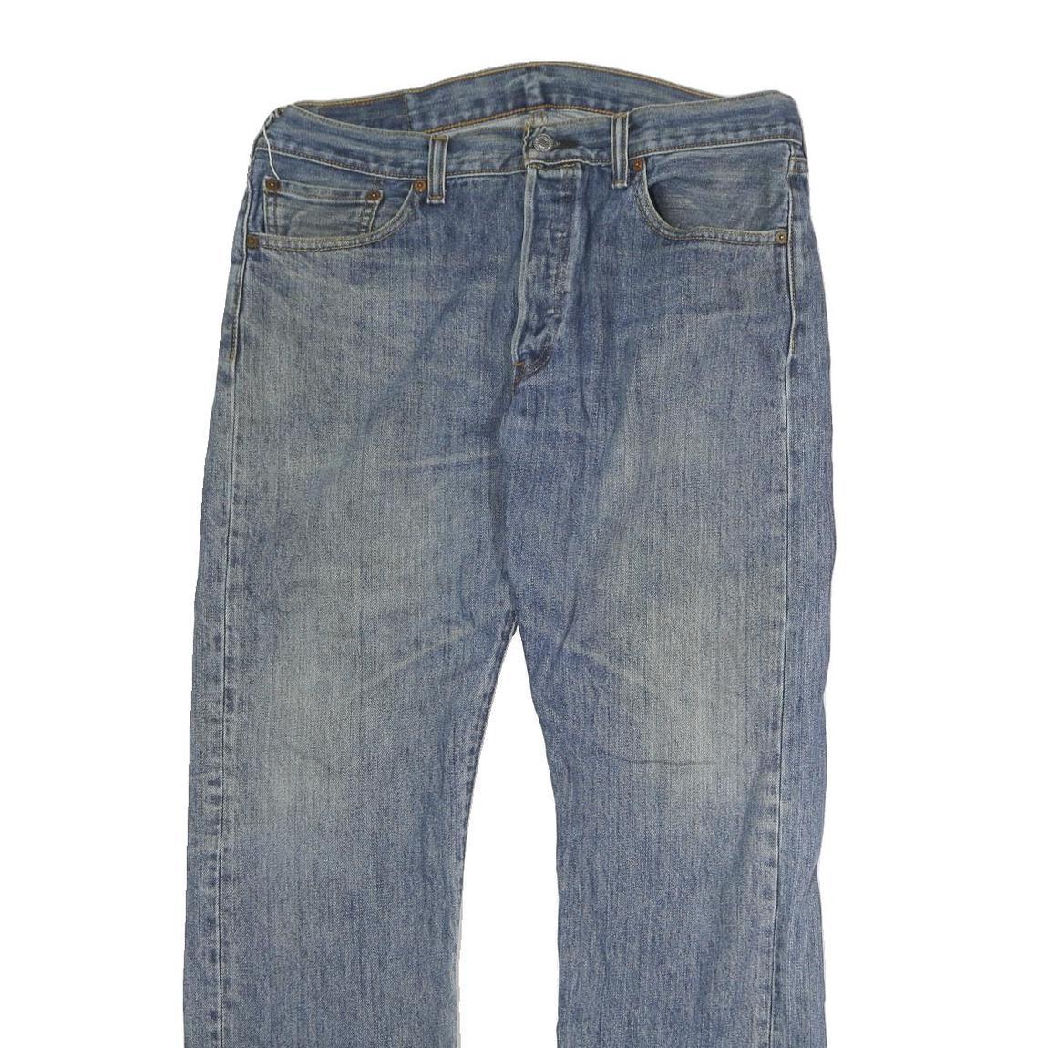 LEVI'S 501 Mens Jeans Blue Regular Straight Denim Medium W35 L30 Classic Button