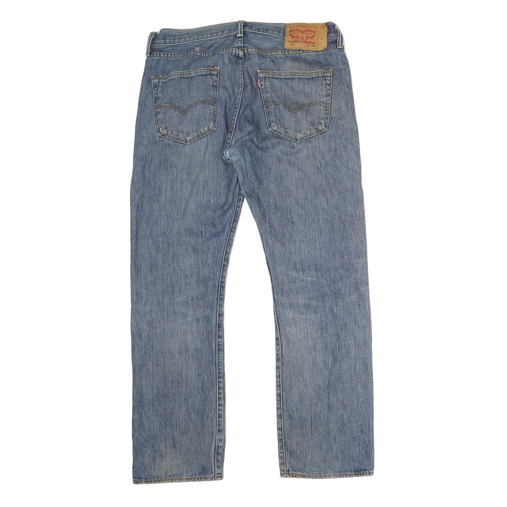 LEVI'S 501 Mens Jeans Blue Regular Straight Denim Medium W35 L30 Classic Button