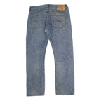LEVI'S 501 Mens Jeans Blue Regular Straight Denim Medium W35 L30 Classic Button