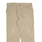 CARHARTT Mens Cotton Blend Beige Relaxed Straight Trousers W40 L30 Casual
