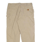 CARHARTT Mens Cotton Blend Beige Relaxed Straight Trousers W40 L30 Casual