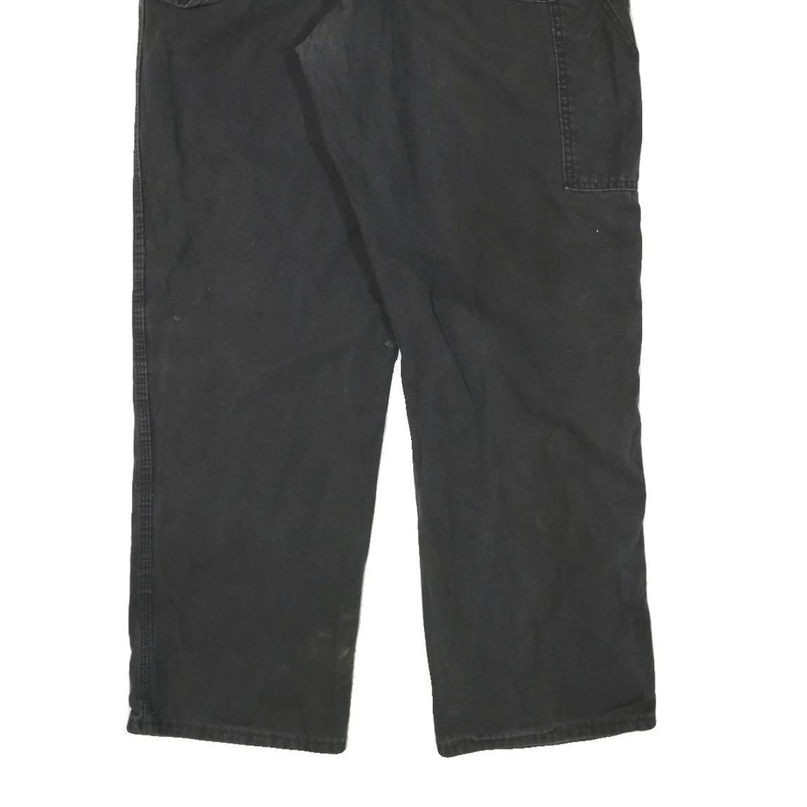 DICKIES Mens Black Regular Fit Straight Leg Cotton Blend Trousers W40 L32