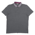 TED BAKER Mens Grey Cotton Blend Polo Shirt S Short Sleeve Patterned Collar