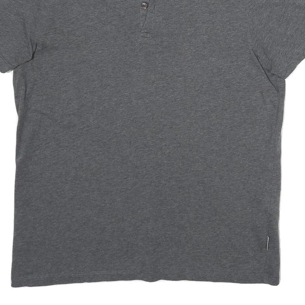 TED BAKER Mens Grey Cotton Blend Polo Shirt S Short Sleeve Patterned Collar