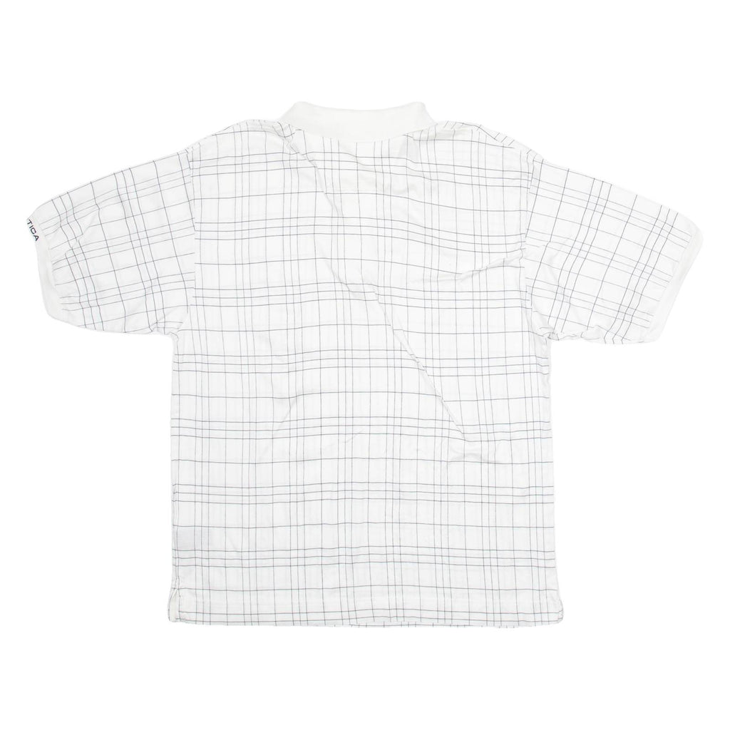NAUTICA Mens Polo Shirt White Check L