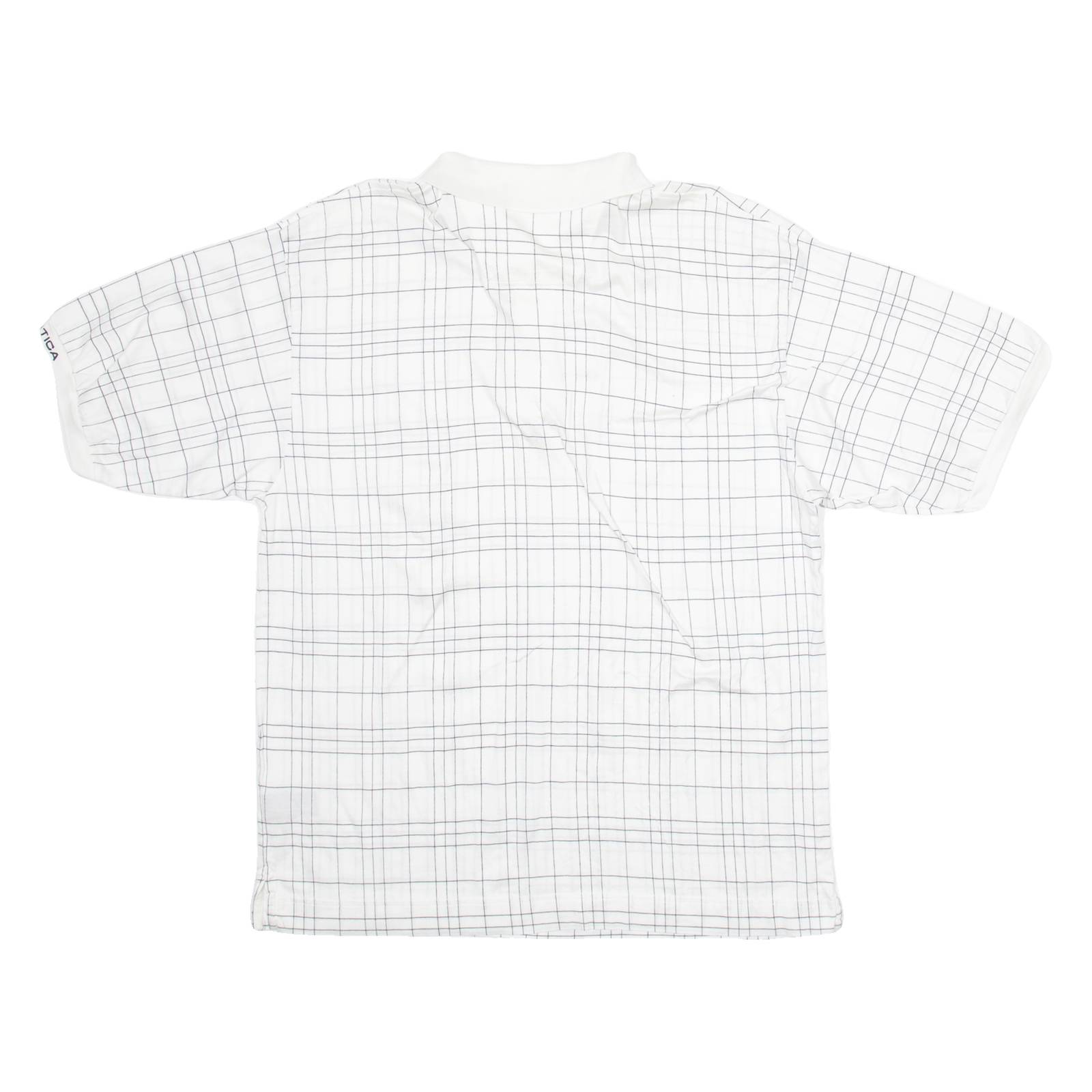 NAUTICA Mens Polo Shirt White Check L