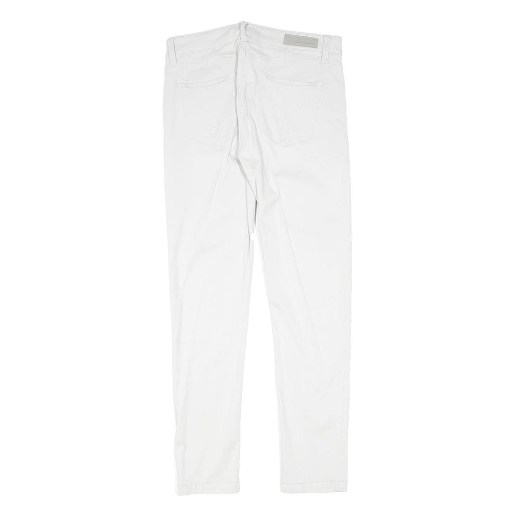 CALVIN KLEIN JEANS Womens Cotton Blend White Slim Skinny Trousers W28 L27
