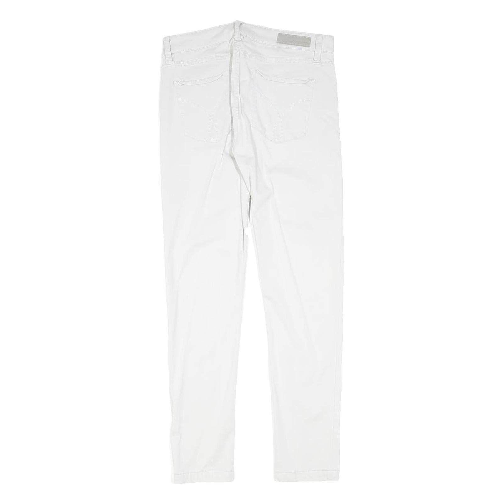 CALVIN KLEIN JEANS Womens Cotton Blend White Slim Skinny Trousers W28 L27