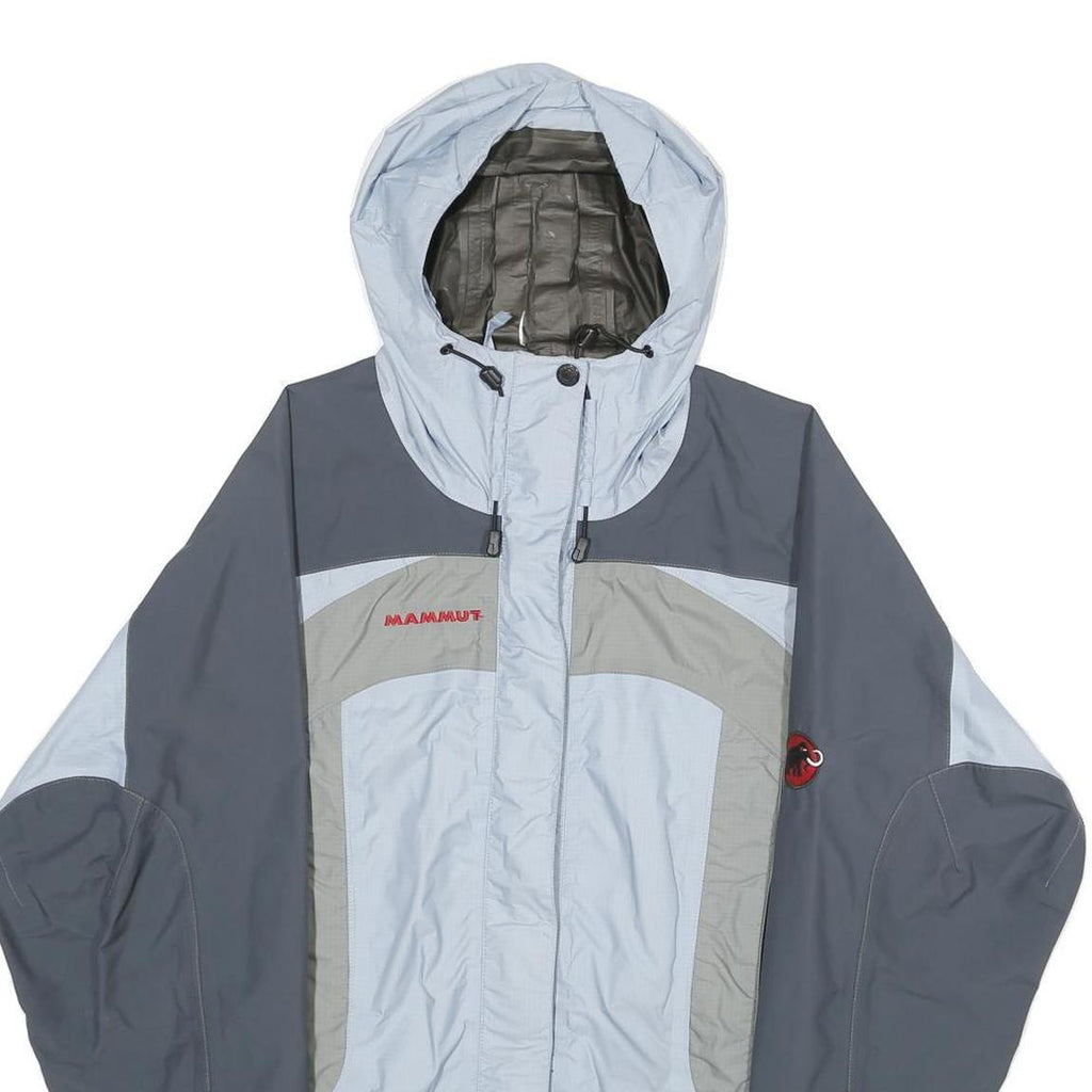 MAMMUT Womens Blue Grey Nylon Outdoor Jacket S Zip Hooded Colourblock
