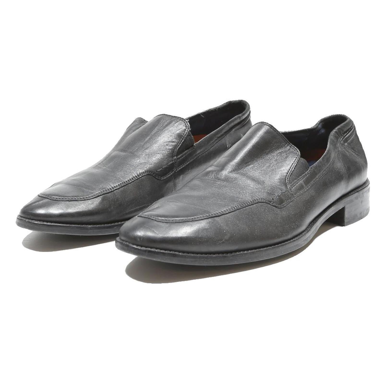 COLE HAAN Mens Leather Black Slip-On Loafers UK 10 Classic Formal Smart Shoes