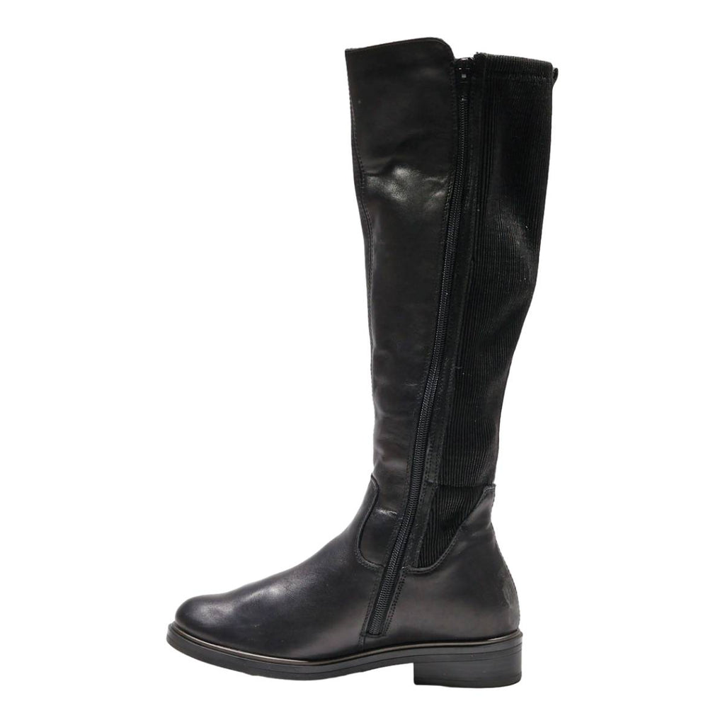 REMONTE High Boots Black Leather Womens UK 4