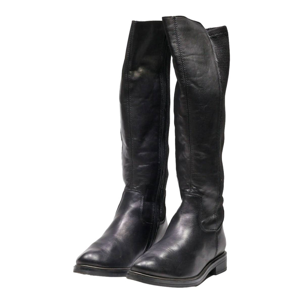 REMONTE High Boots Black Leather Womens UK 4