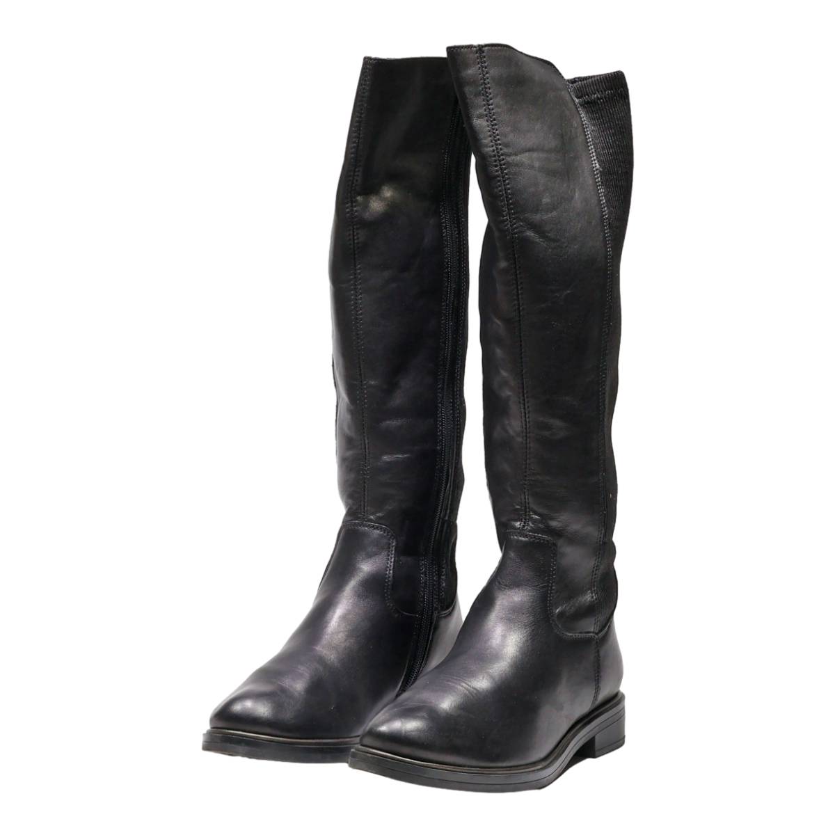 REMONTE High Boots Black Leather Womens UK 4