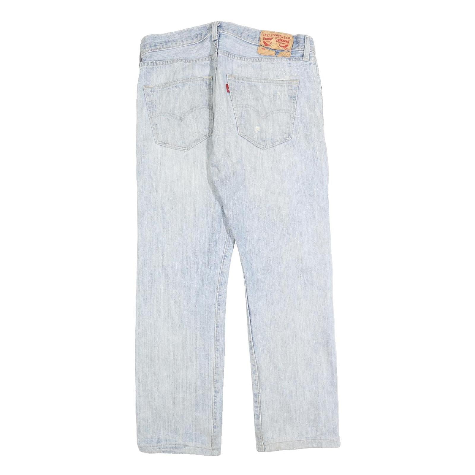 LEVI'S 501 Mens Jeans Blue Regular Straight Denim Light W32 L27 Button Cotton